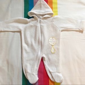 Vintage 80s Rattle Hooded Footie Pajama
